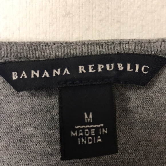 BANANA Republic Women ‘s Tunic Gray Size M Embellished V Neck Boho - Picture 7 of 11